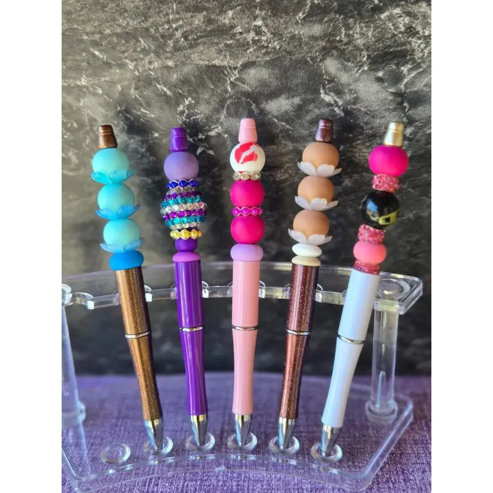 Pens, Ball Point, Set of 5 for Party Bags, Focal Beads, Assorted Colors & Styles
